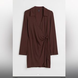 H&M wrap dress with collar NWT